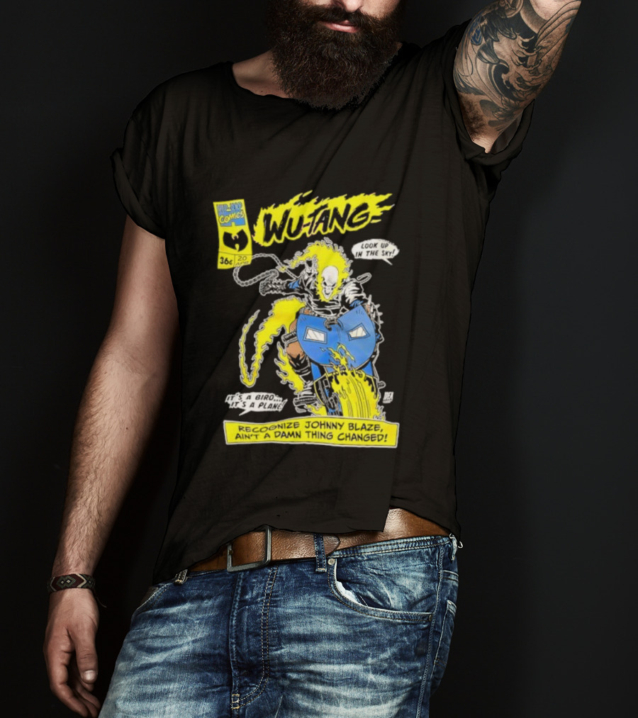 Wu-Tang Ghost Rider Look Up In The Sky WL Super Hero Comics Collab T-Shirt