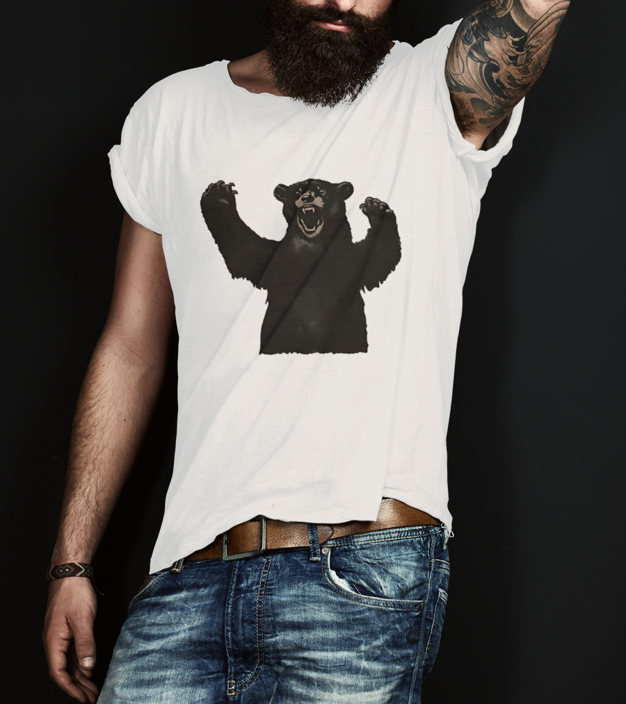 Bear Schmidt Fierce Roaring Black Bear Iconic Expression T-Shirt