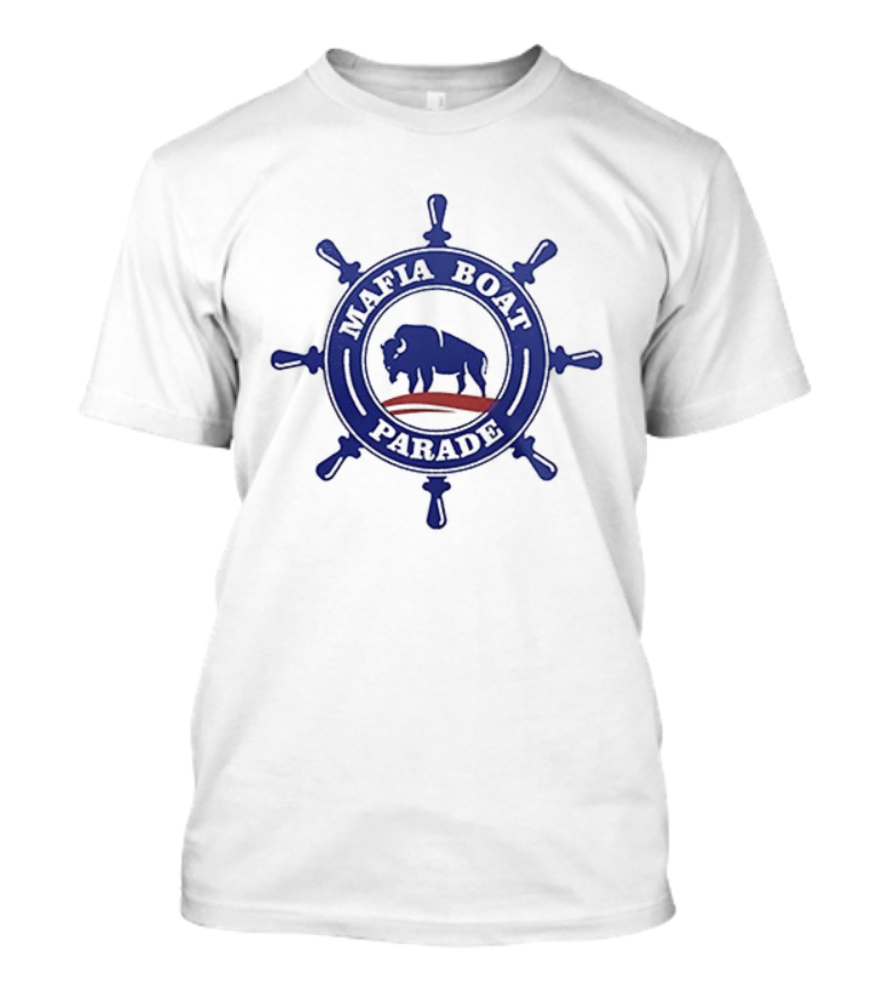 Buffalo Bills Mafia Boat Parade Firefighter Arno Memorial Foundation Buffalo Blue Helm Wheel T-Shirt