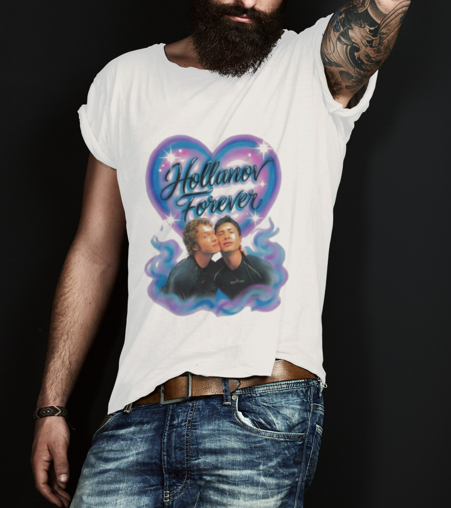 Hollanov Forever Airbrush Heart Blue Pink T-Shirt