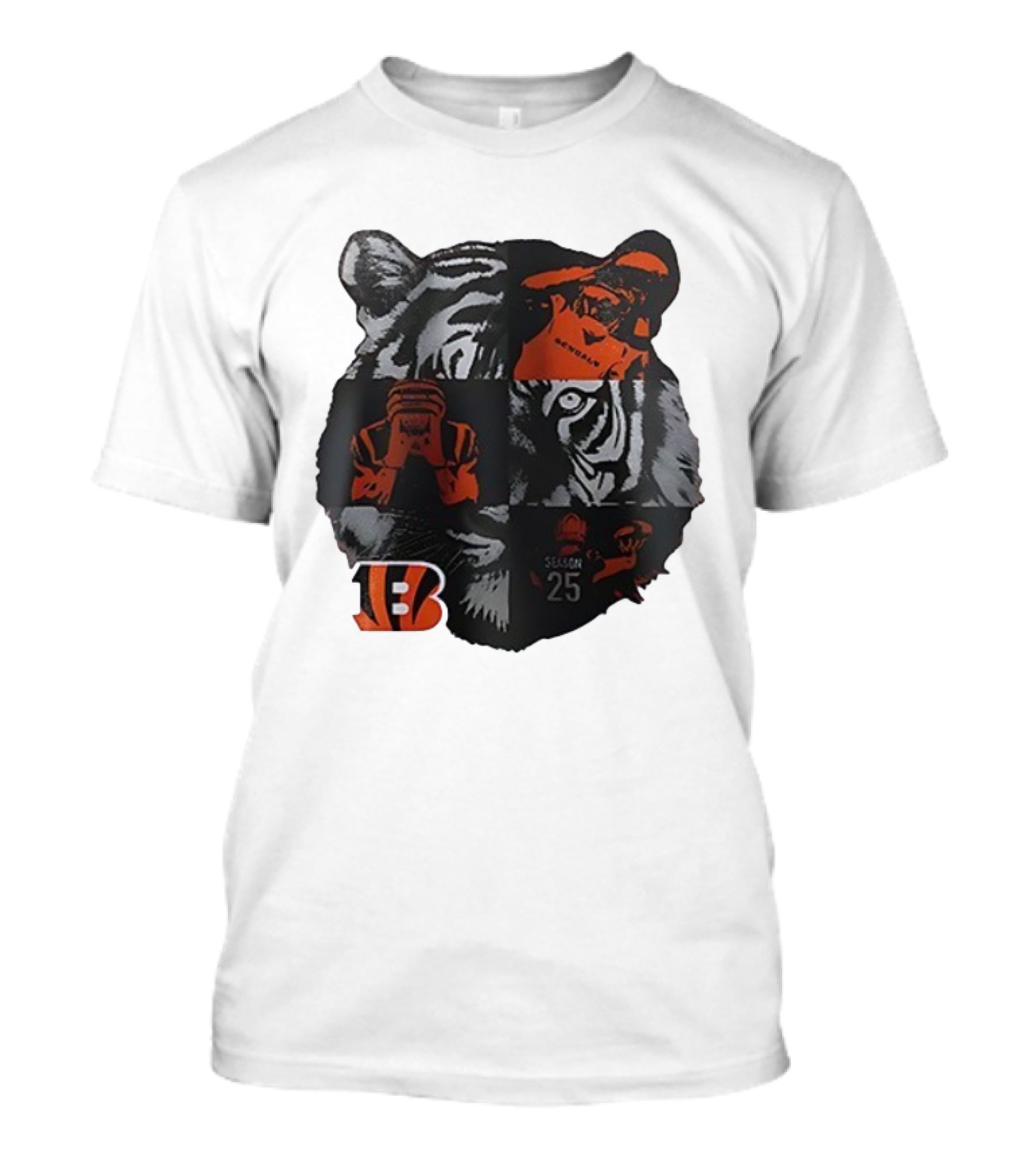 Cincinnati Bengals Season 25 Tiger B Emblem T-Shirt