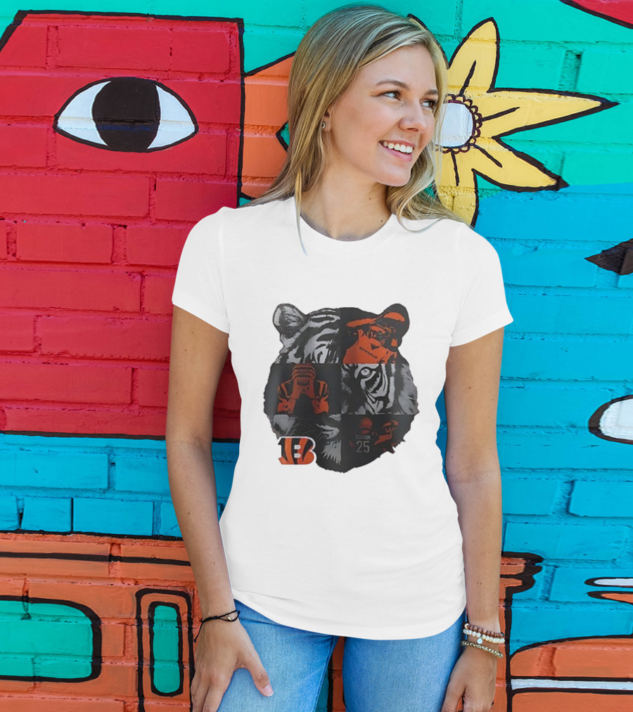 Cincinnati Bengals Season 25 Tiger B Emblem T-Shirt