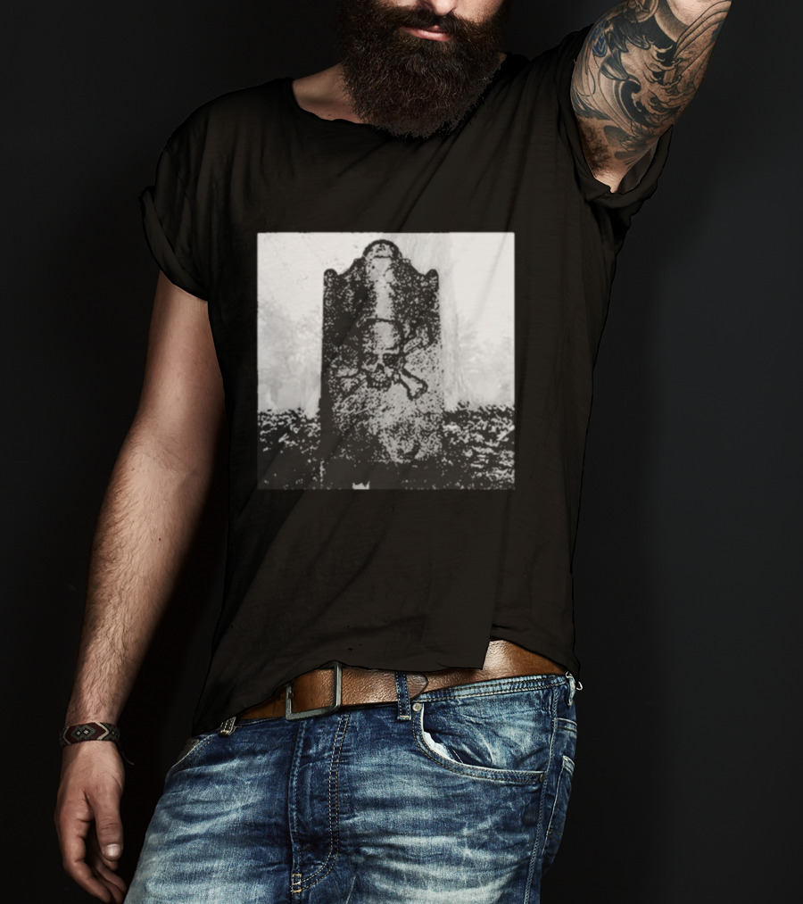 Blood For Blood Skull Crossbones Gravestone Vintage Goth Aesthetic T-Shirt