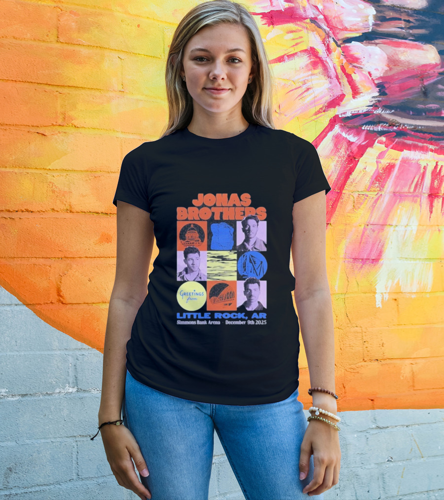 Jonas Brothers Little Rock AR Simmons Bank Arena December 9 2025 Tour Greeting T-Shirt