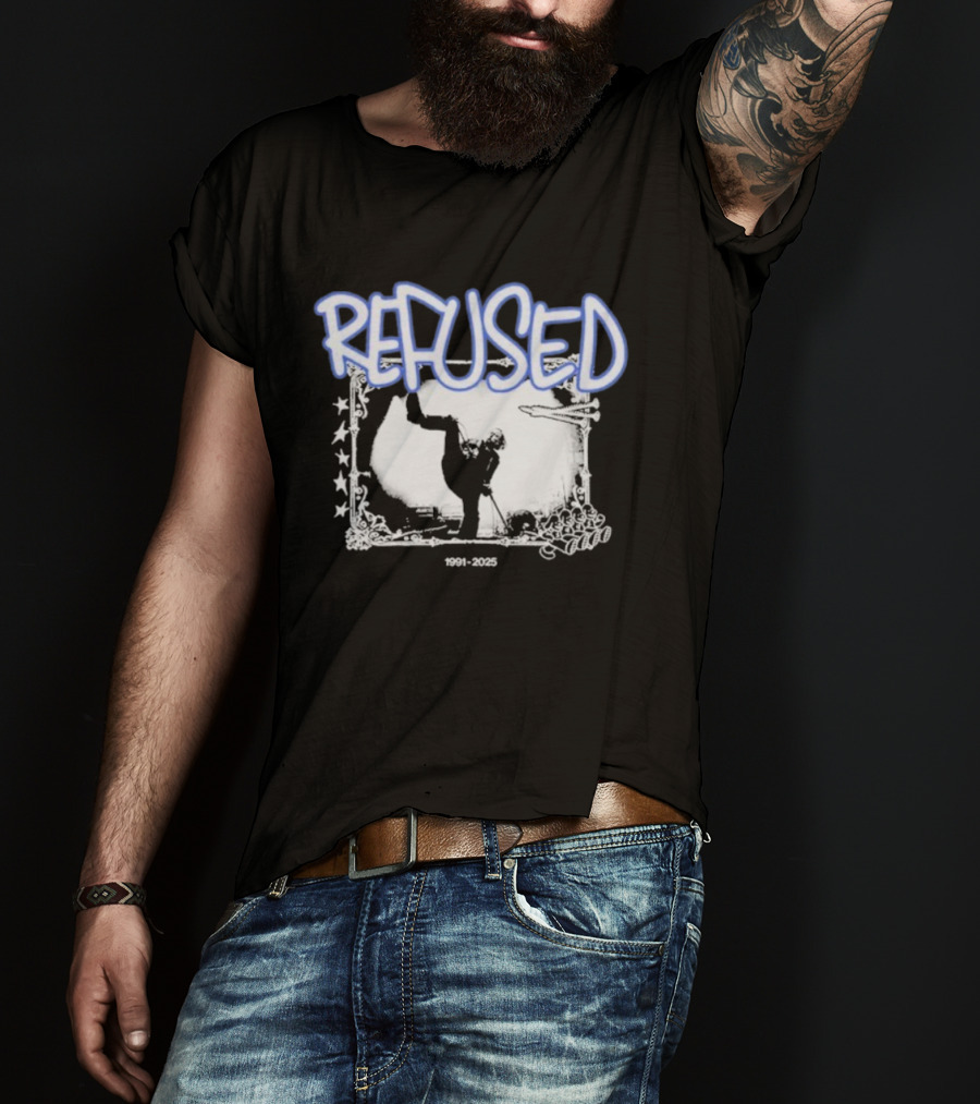 Refused The Final Show 1991 2025 Graffiti Style With Kickboxing Silhouette And Stars T-Shirt