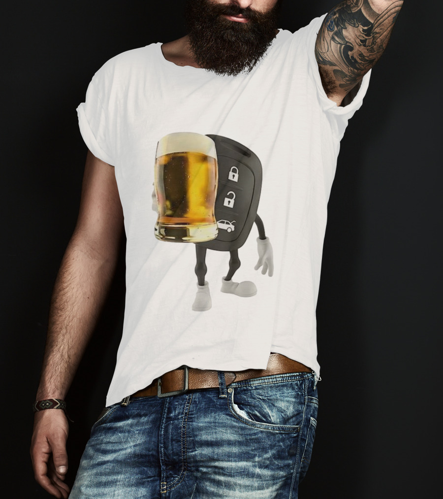 Beer Glass Car Key Locks T-Shirt