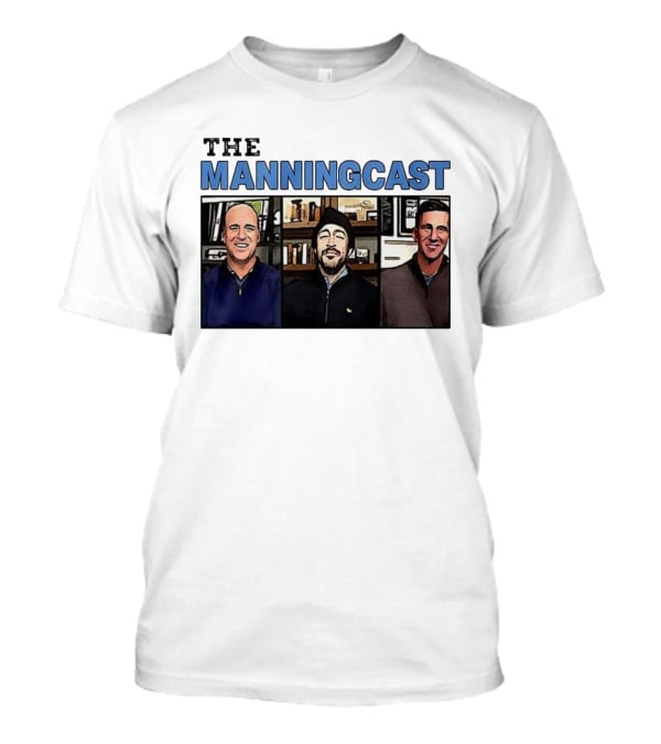 The Manningcast Hosts Cartoon Illustration NFL Broadcast Trio T-Shirt