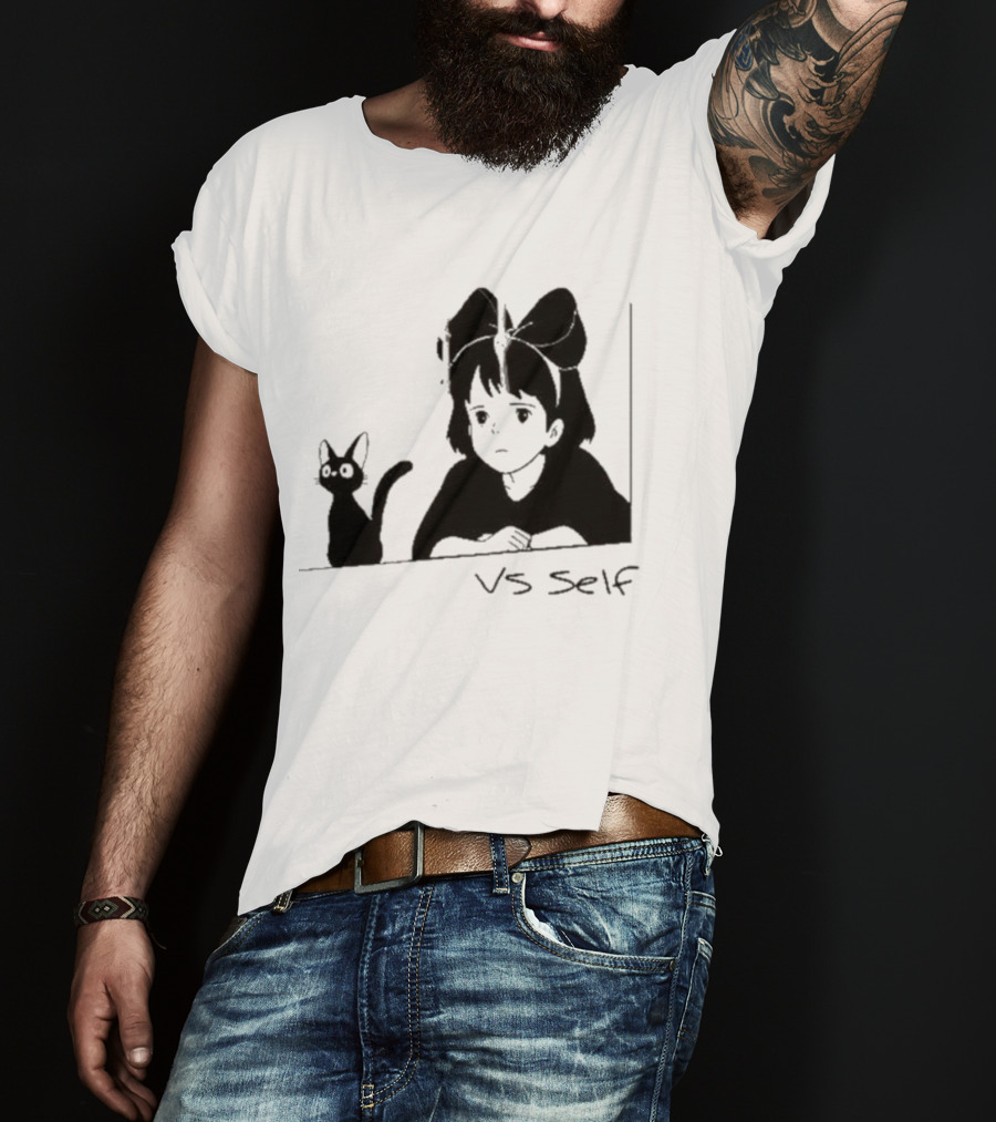 Vs Self Cat Girl Anime Style Bow Figure With Cat T-Shirt