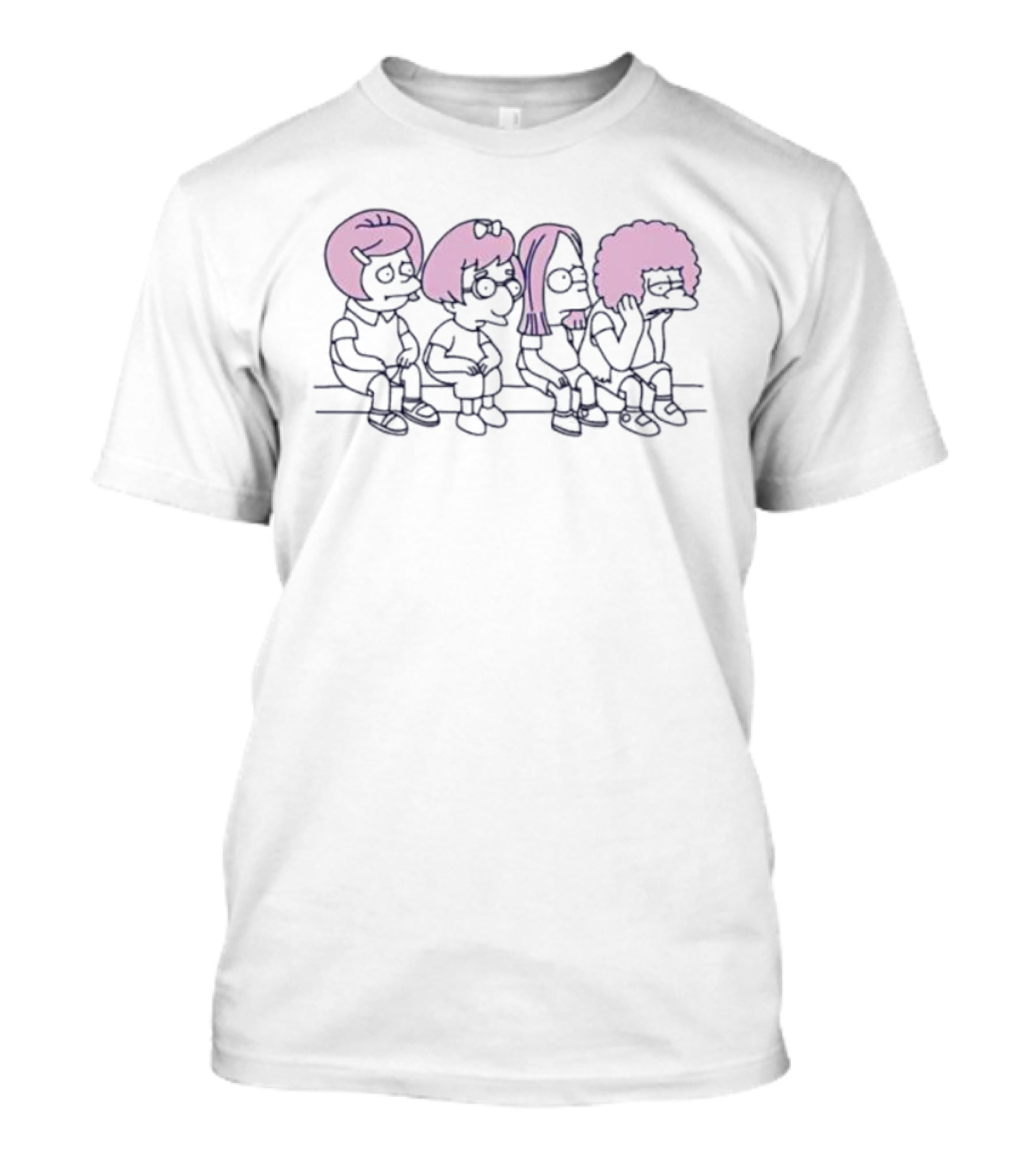 Wigs The Simpsons Characters Iconic Hairstyle Parody T-Shirt