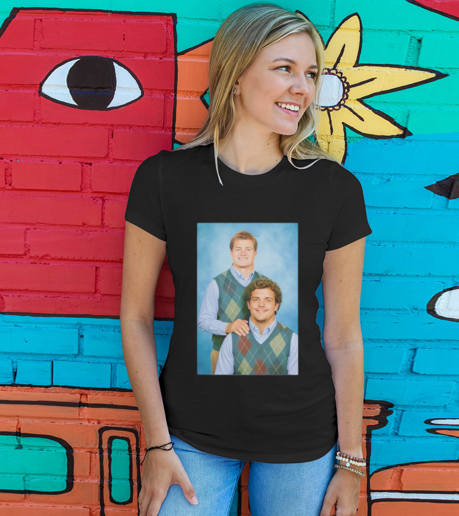 Drake Maye Will Campbell Step Brothers Portrait Parody T-Shirt