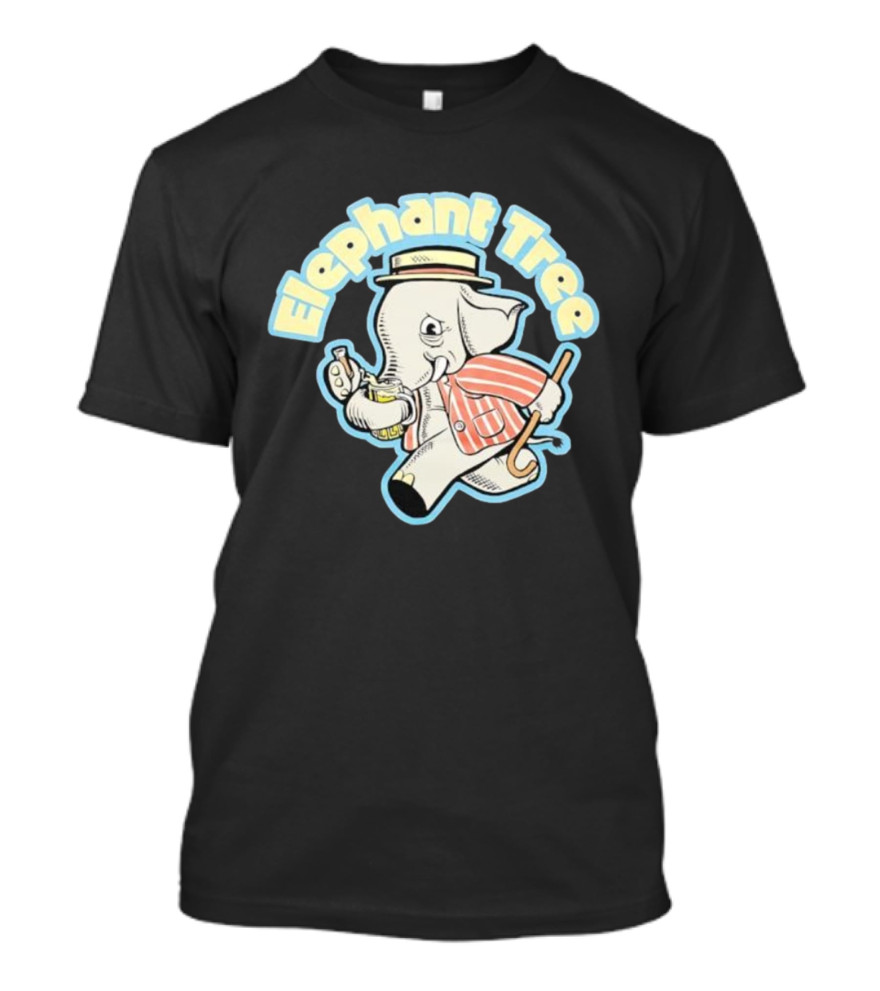 Elephant Tree Vintage Cartoon Style Elephant In Suit And Hat T-Shirt