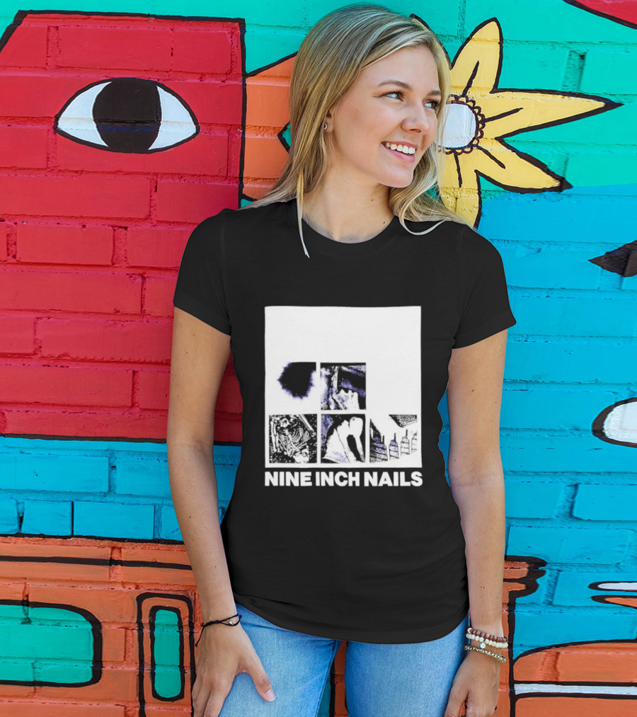 Nine Inch Nails Bad Witch Album Art With Square Panel Imagery T-Shirt