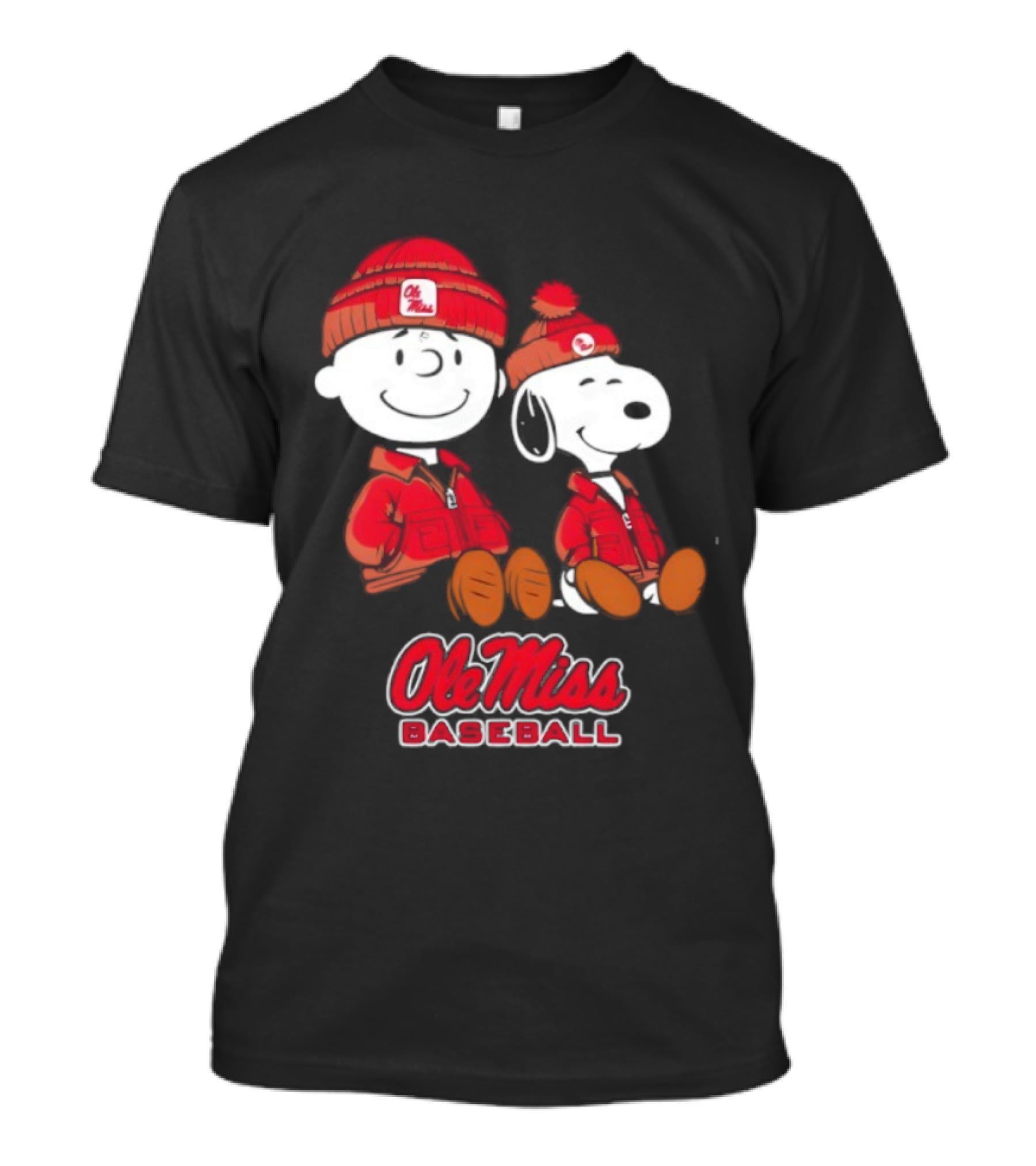 Ole Miss Baseball Snoopy And Charlie Brown Collaboration T-Shirt