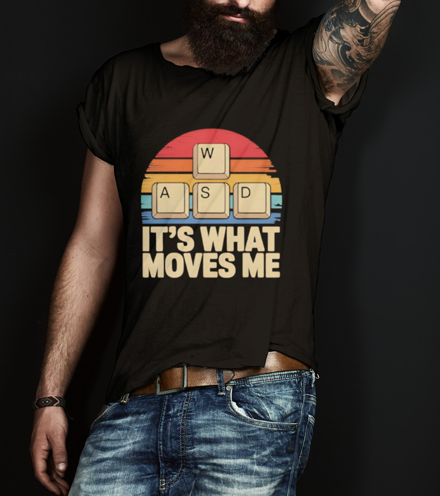 Retro WASD It's What Moves Me Gaming Keys Funny PC Gamer T-Shirt