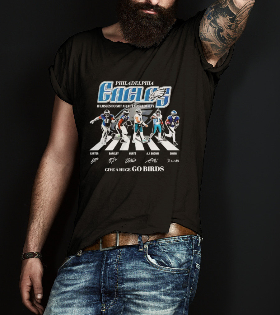 Philadelphia Eagles Carter Barkley Hurts A.J. Brown Smith Go Birds Abbey Road T-Shirt