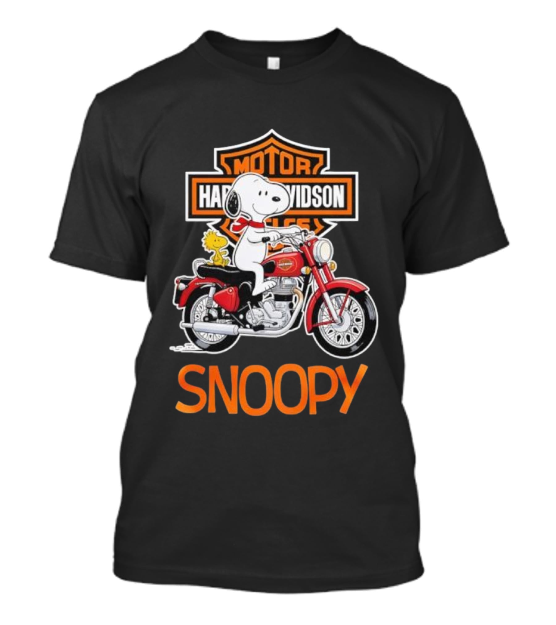 Snoopy Woodstock Riding Harley-Davidson Red Motorcycle T-Shirt