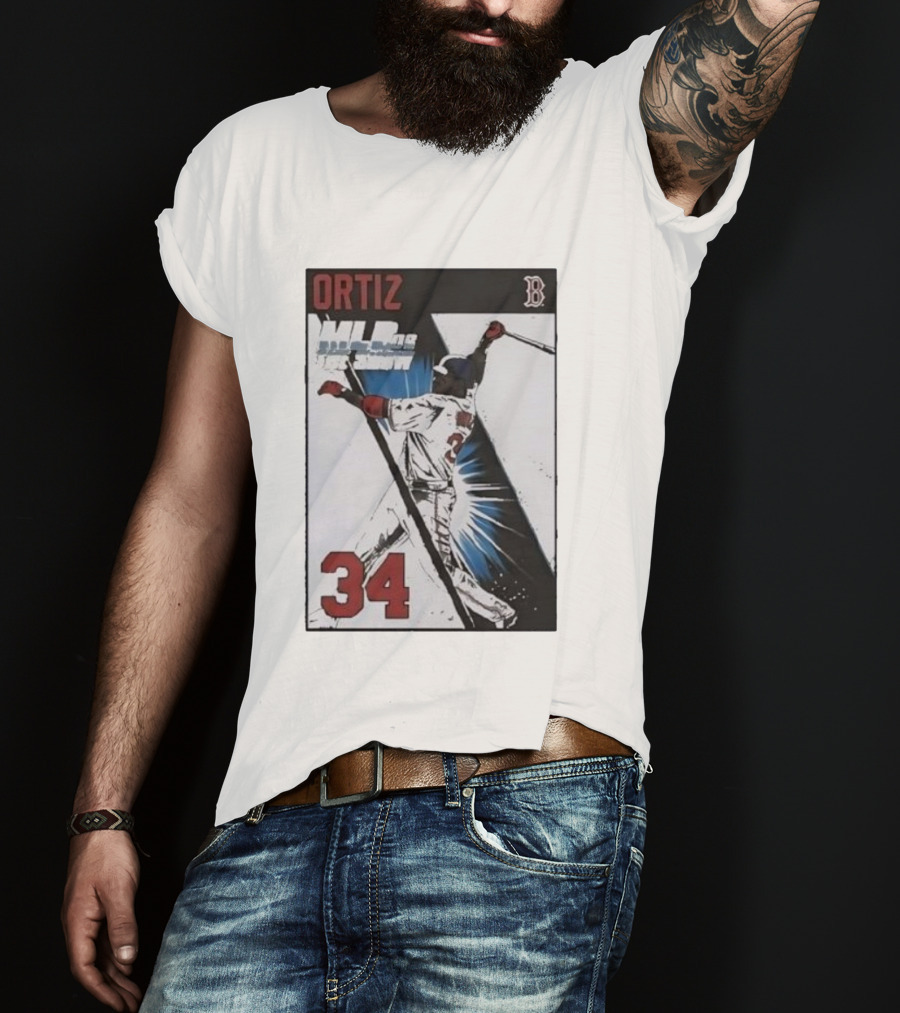 David Ortiz 34 MLB The Show 06 Cover Boston Red Sox Iconic Baseball Legend T-Shirt