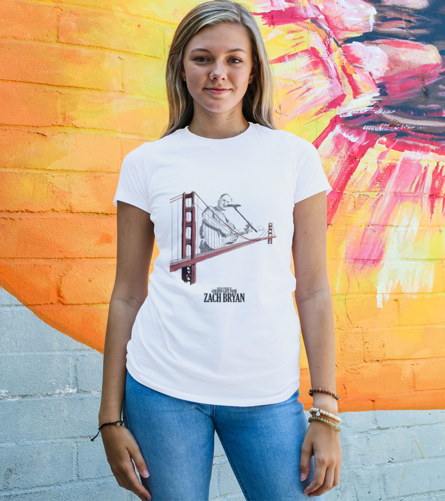 Zach Bryan Golden Gate Bridge 2025 Kings Of Leon Guitar Photo T-Shirt