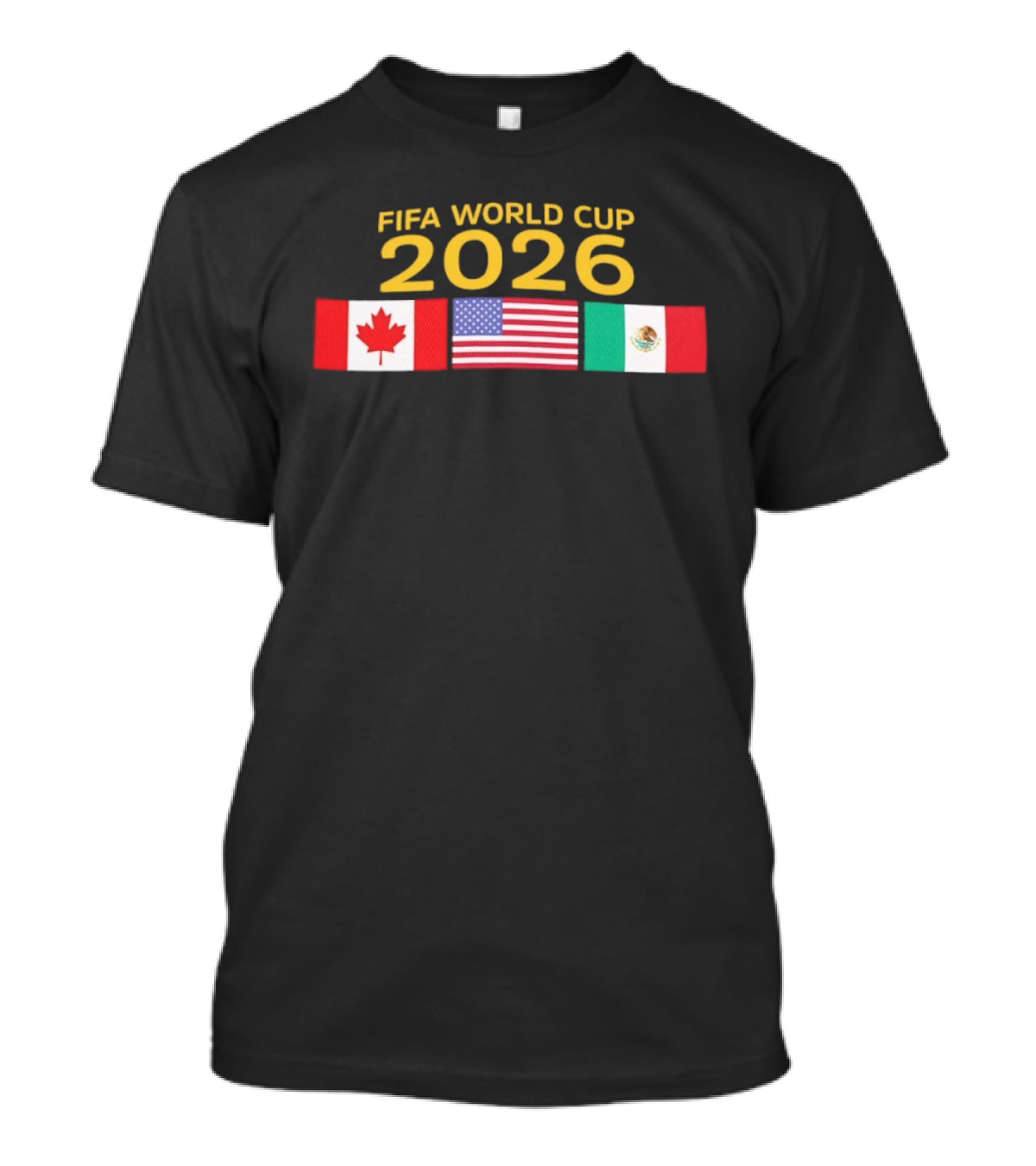 FIFA World Cup 2026 Canada USA Mexico Flags T-Shirt
