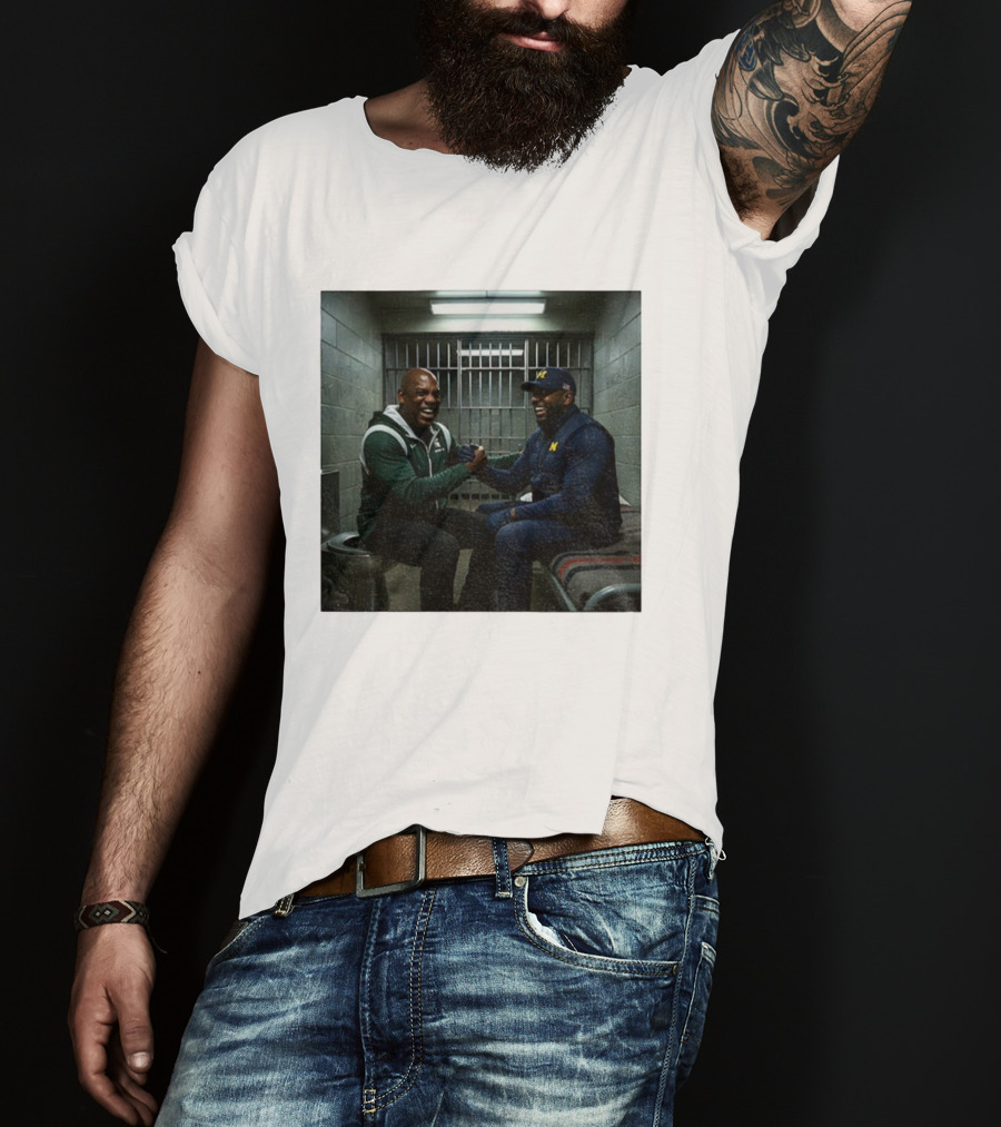 Sherrone Moore Vs Mel Tucker Prison Go Blue Michigan Rivalry T-Shirt