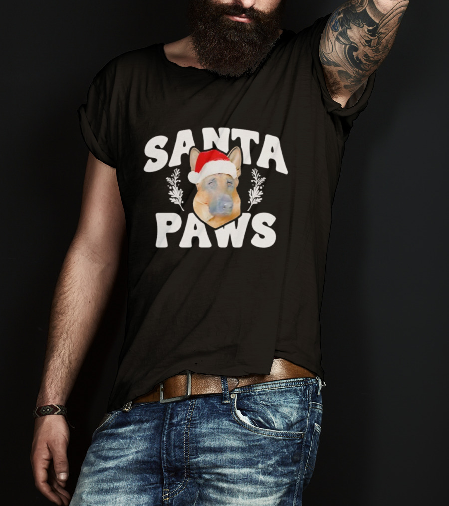 Santa Paws German Shepherd Christmas 2025 T-Shirt