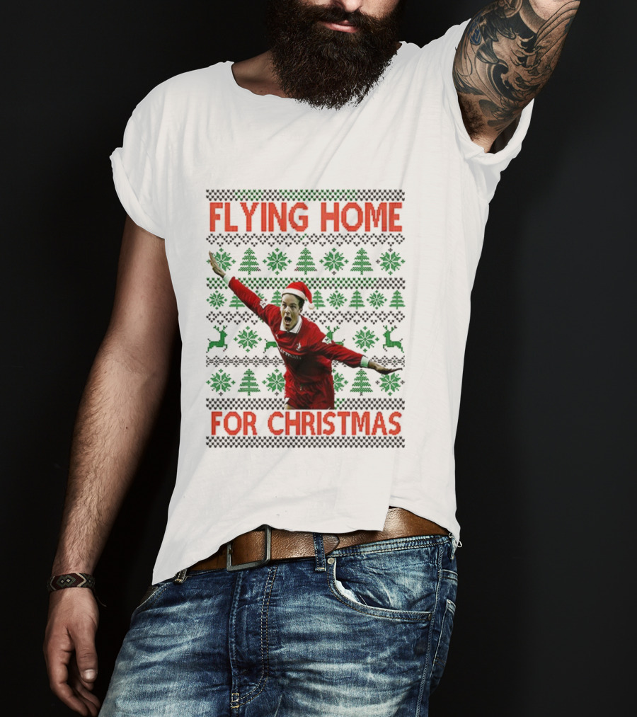Swindon Town Jan Aage Fjortoft Flying Home For Christmas Ugly Xmas Sweater T-Shirt