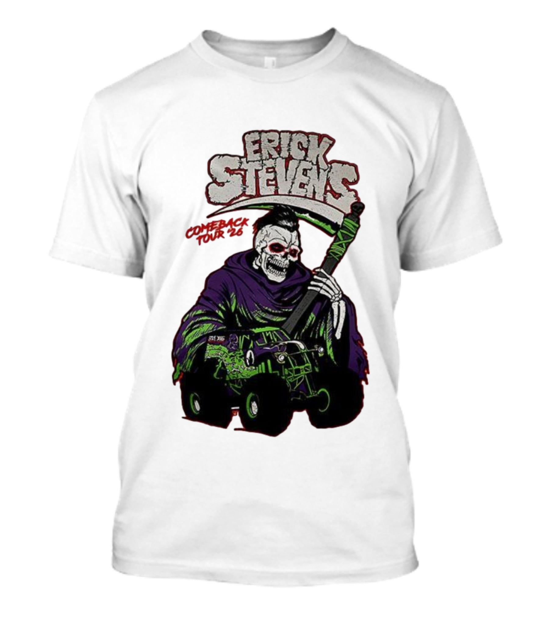 Erick Stevens Comeback Tour 2026 Skull Skeleton Monster Truck T-Shirt