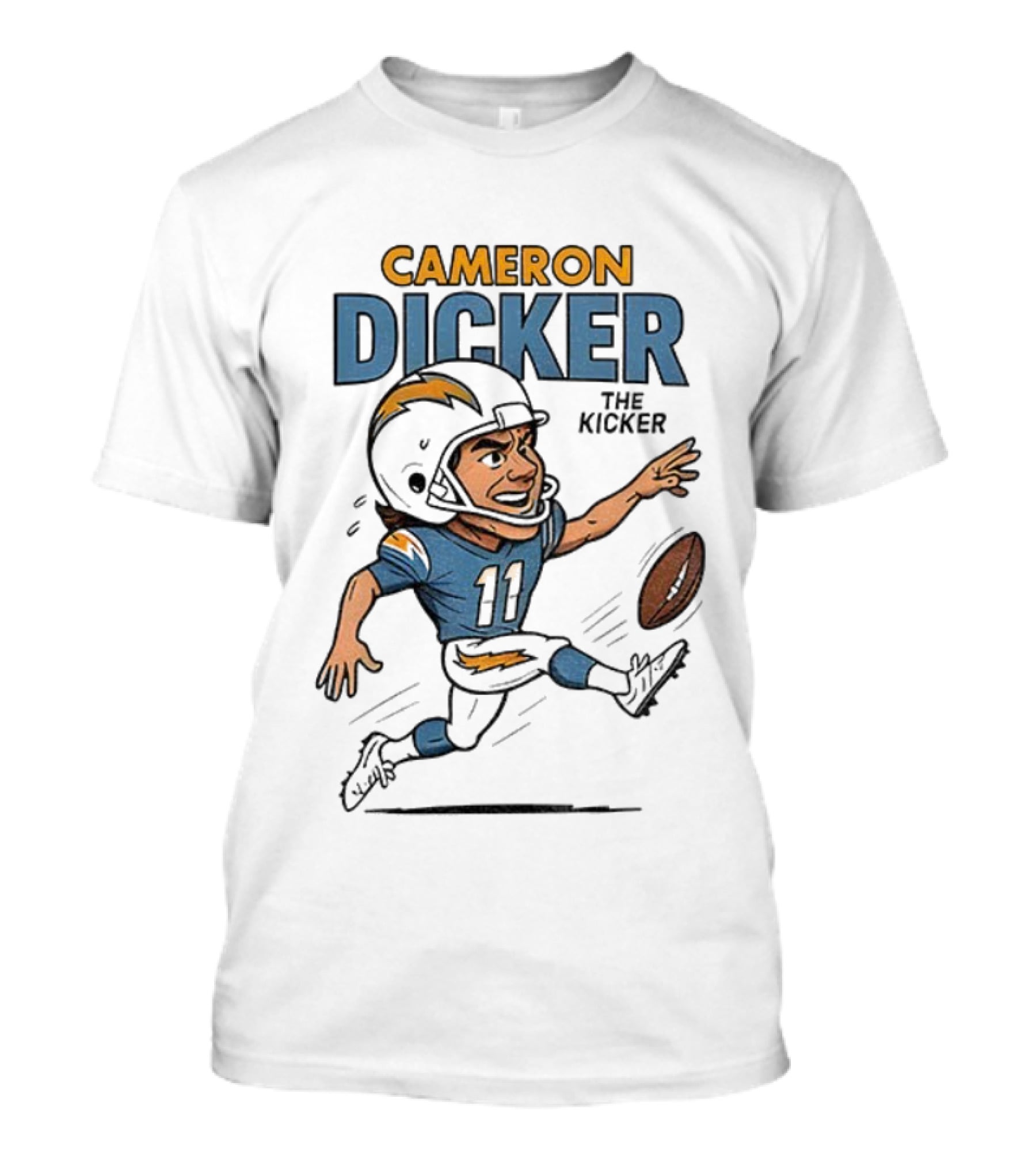 Cameron Dicker Kicker Caricature Los Angeles Chargers Football NFL T-Shirt