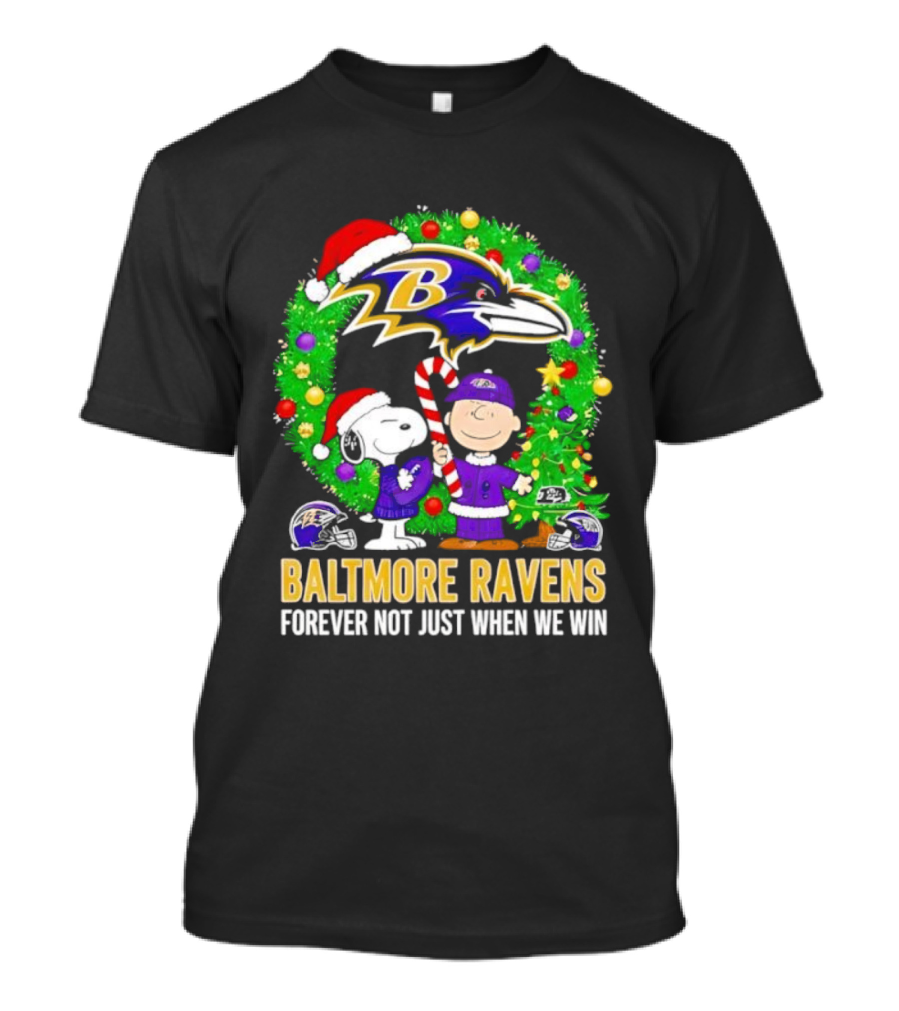 Baltimore Ravens Christmas Snoopy Forever Not Just When We Win T-Shirt