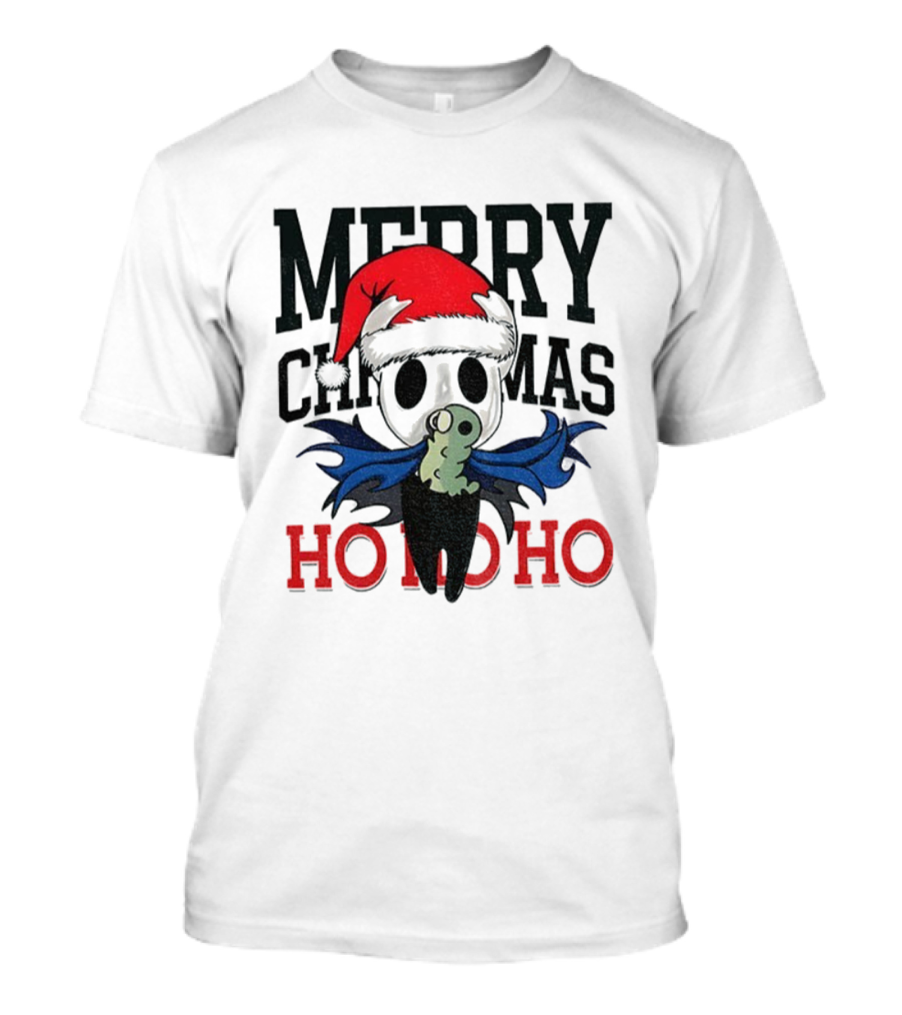 Merry Christmas Ho Ho Ho Hollow Knight Ringer Santa Hat T-Shirt