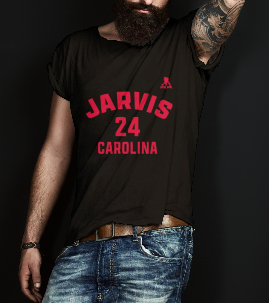 Seth Jarvis 24 Carolina Hurricanes Name And Number T-Shirt