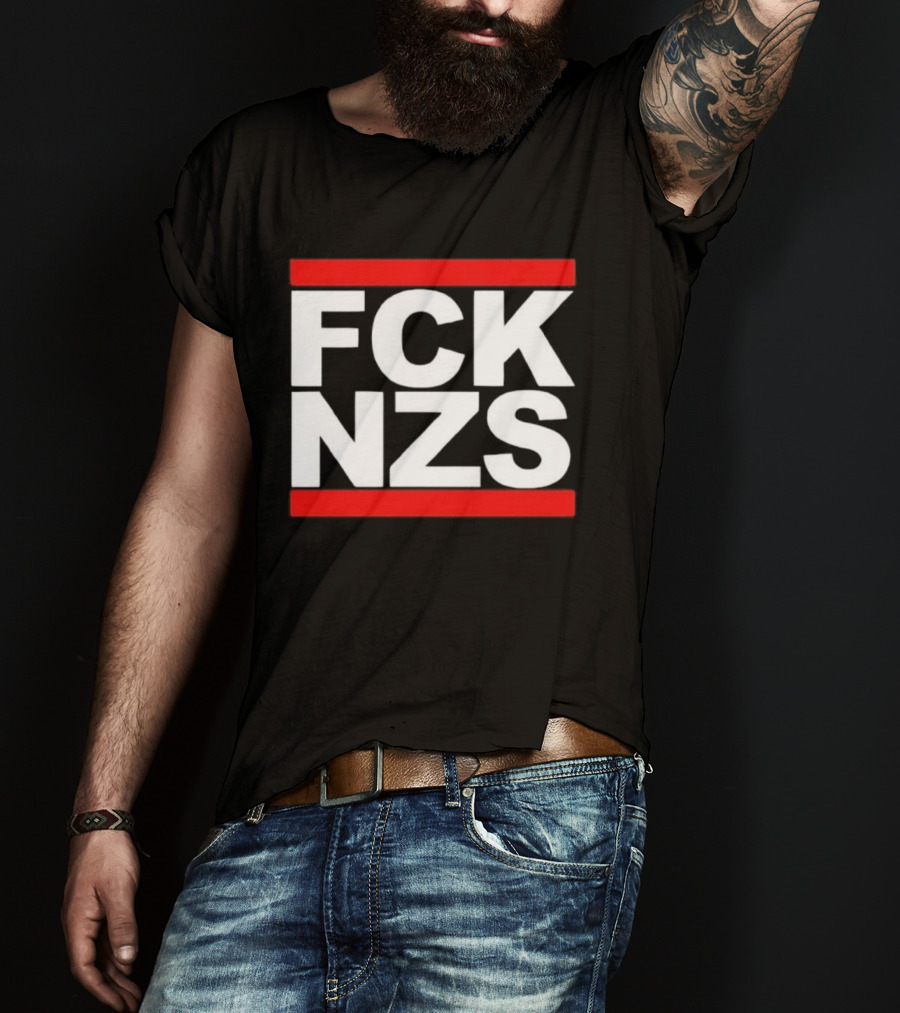 FCK NZS Bold Text Red Borders T-Shirt