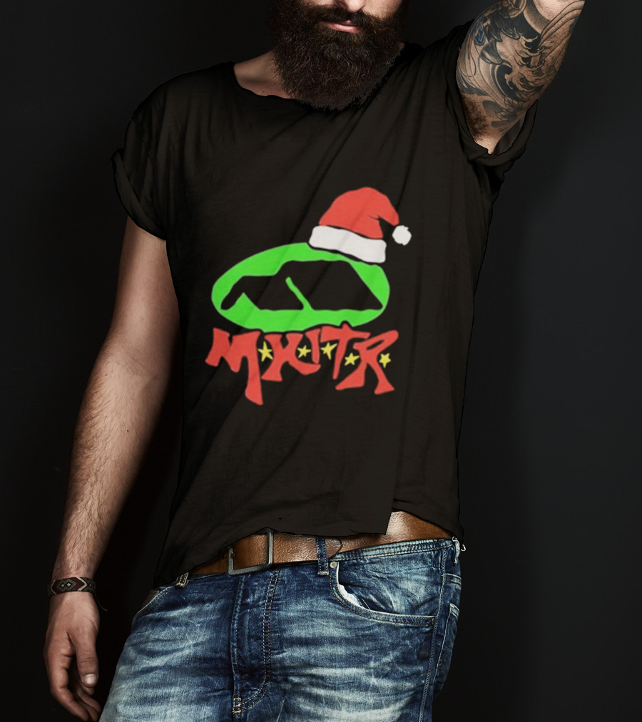 Mhitr Xmas Christmas Santa Hat Festive Green And Red Style T-Shirt
