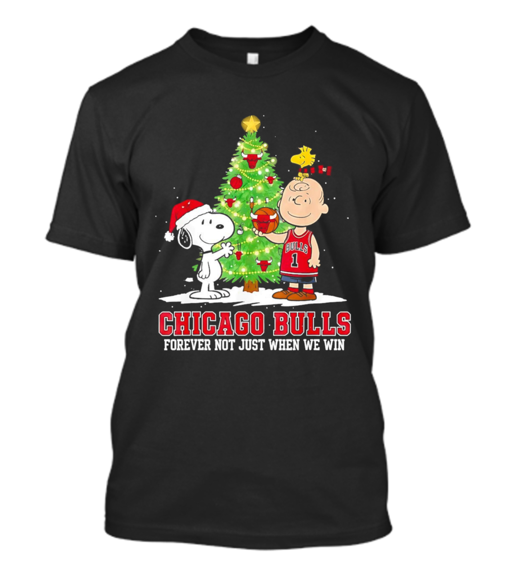 Peanuts Snoopy Christmas Chicago Bulls Forever Fan Loyalty Celebration T-Shirt