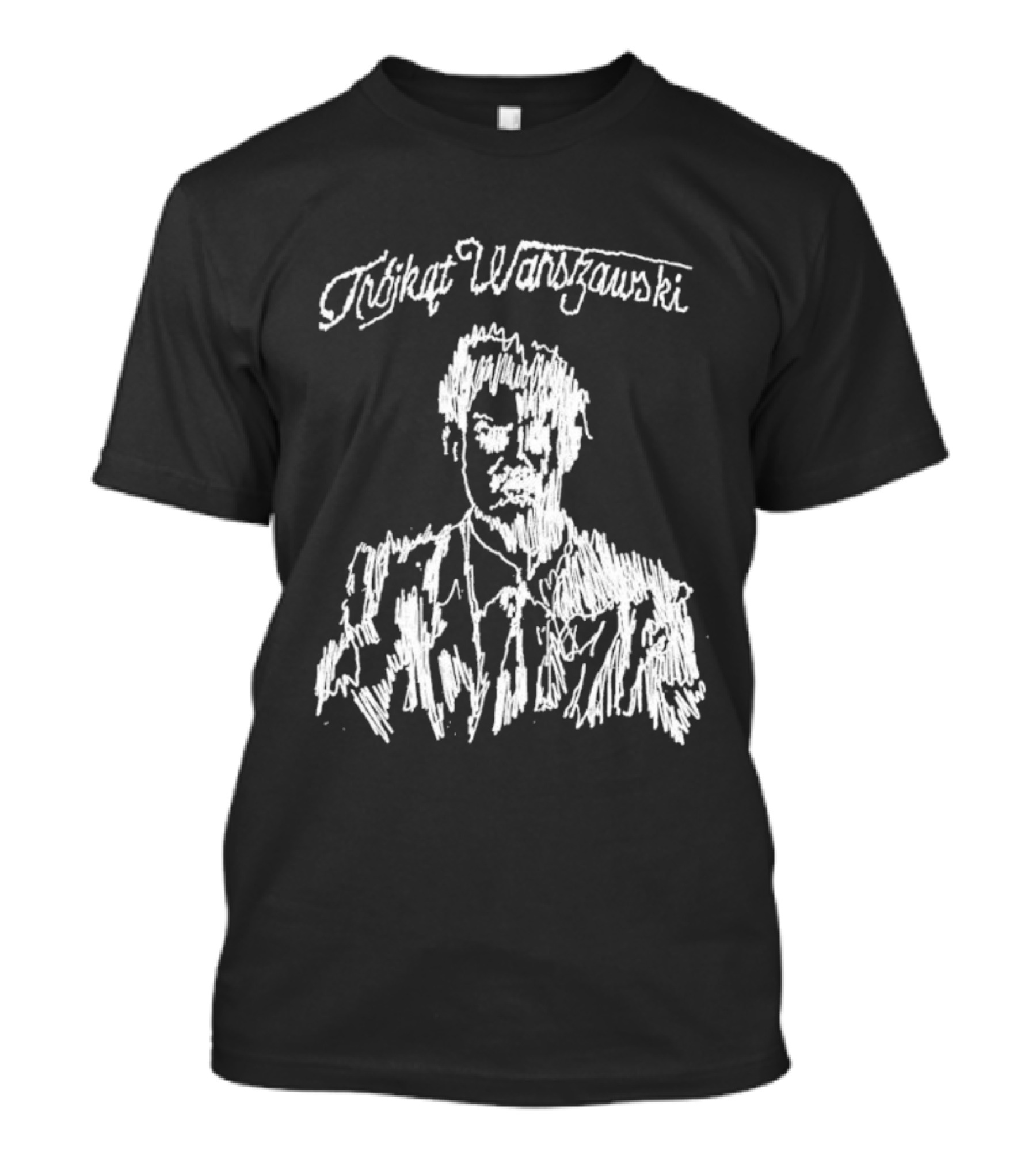 Trójkąt Warszawski Czarny Monochrome Portrait T-Shirt