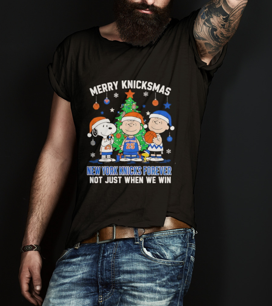 Merry Knicksmas Snoopy New York Knicks Forever Not Just When We Win T-Shirt