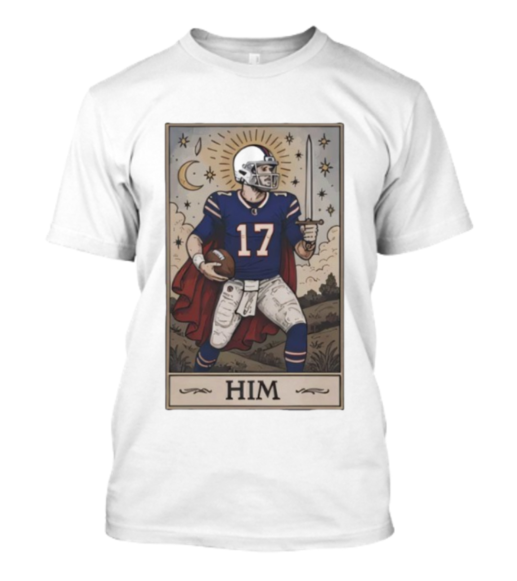 Josh Allen Buffalo Football Tarot Card Retro Him 17 T-Shirt