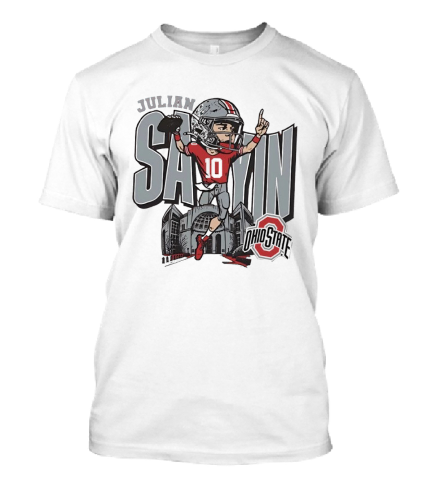 Julian Sayin Ohio State Buckeyes Football Number 10 College Sportswear T-Shirt