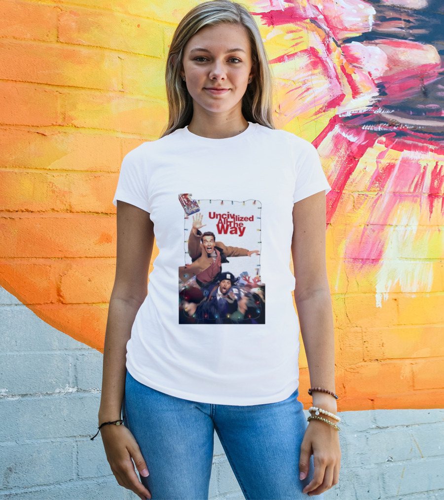 Uncivilized All The Way Turbo Man Christmas Chaos T-Shirt