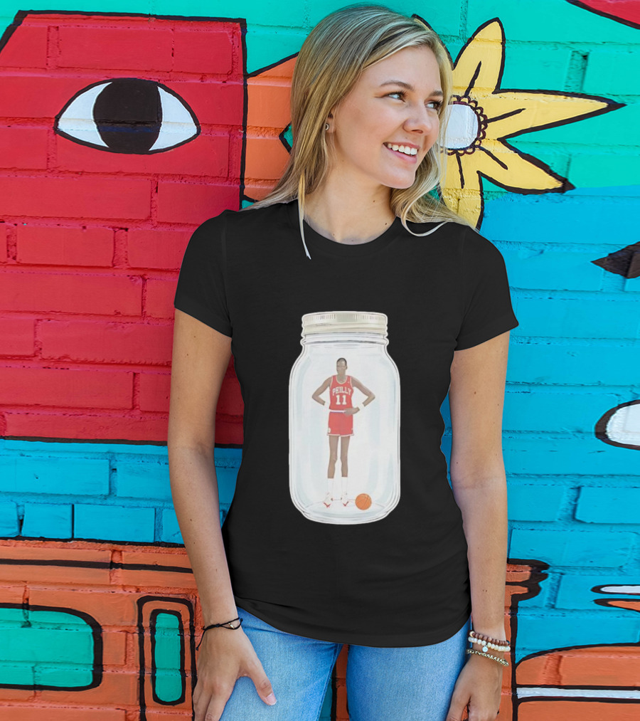 Philly Basketball 76ers Number 11 Manute Bol Jersey In Jar T-Shirt