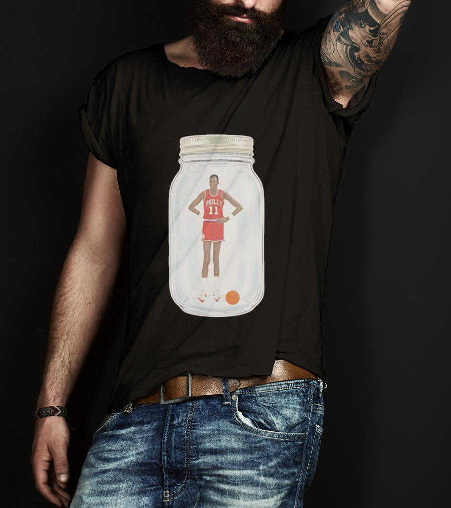 Philly Basketball 76ers Number 11 Manute Bol Jersey In Jar T-Shirt