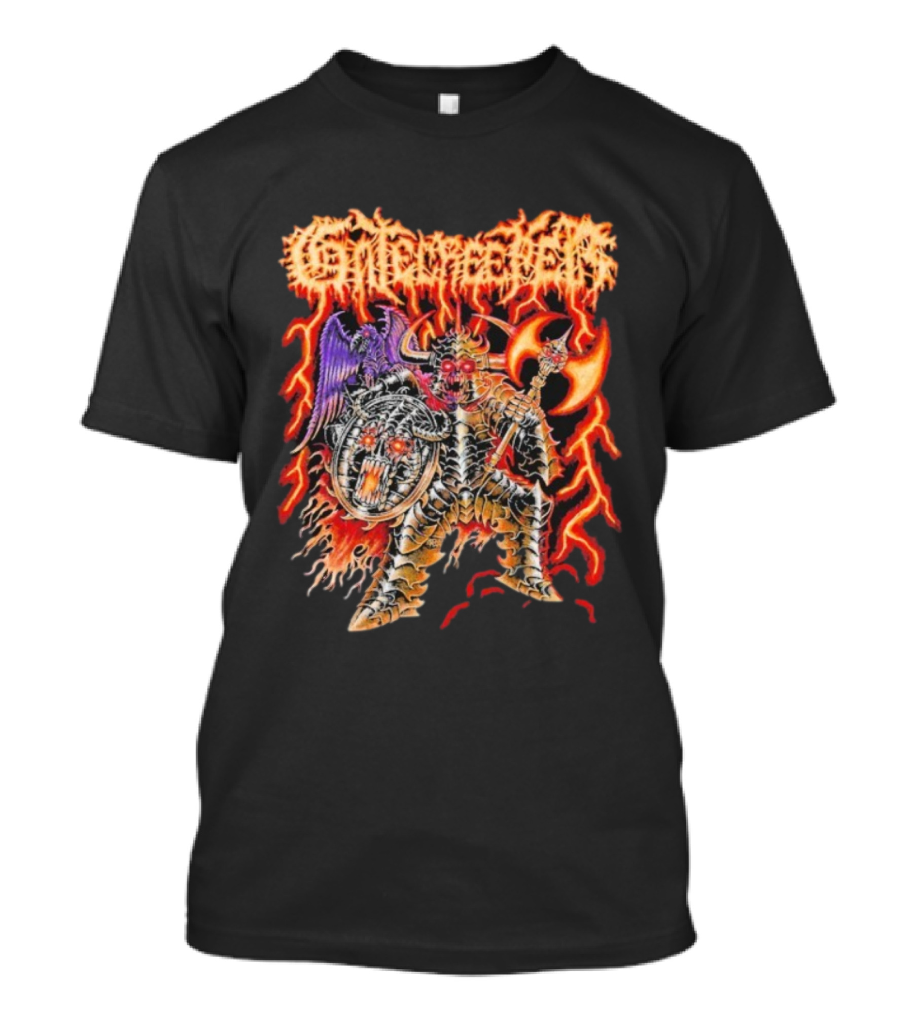 Gatecreeper Raven Lord Flames Skeleton Warrior Ravenax T-Shirt
