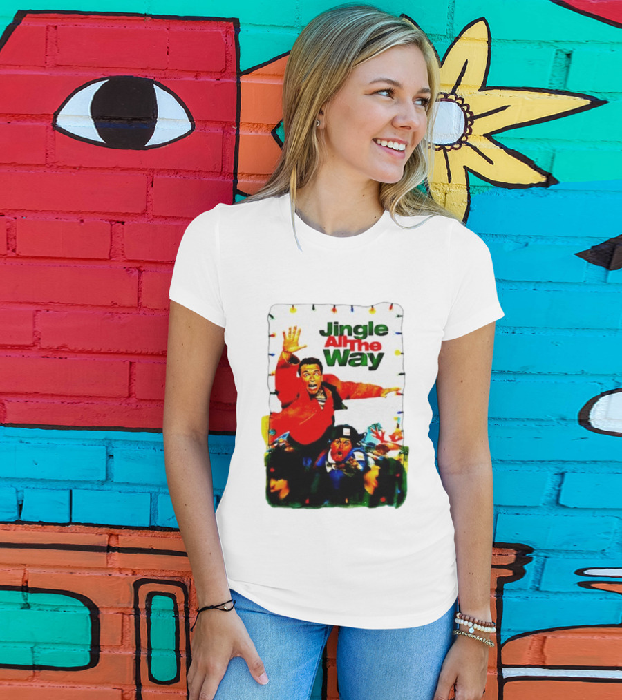 Jingle All The Way Movie With Characters And Holiday Lights T-Shirt