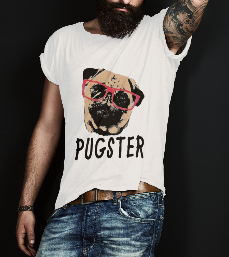 Pugster Pug Dog Pink Glasses T-Shirt