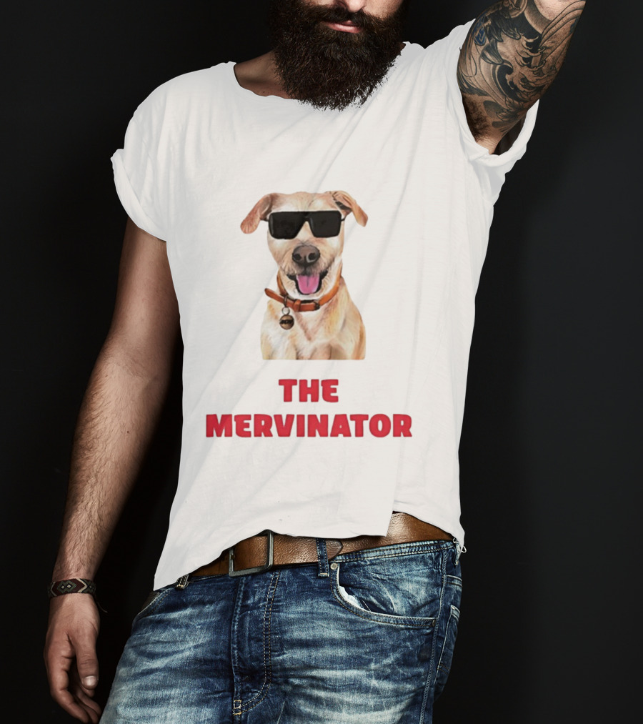 The Mervinator Dog Sunglasses Cool Canine T-Shirt