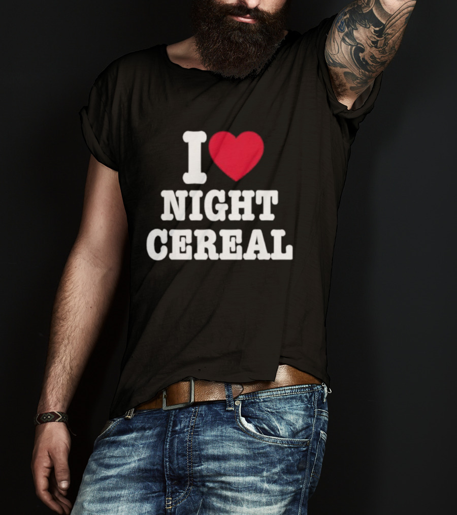 I Love Night Cereal Funny Humor Breakfast Lovers T-Shirt