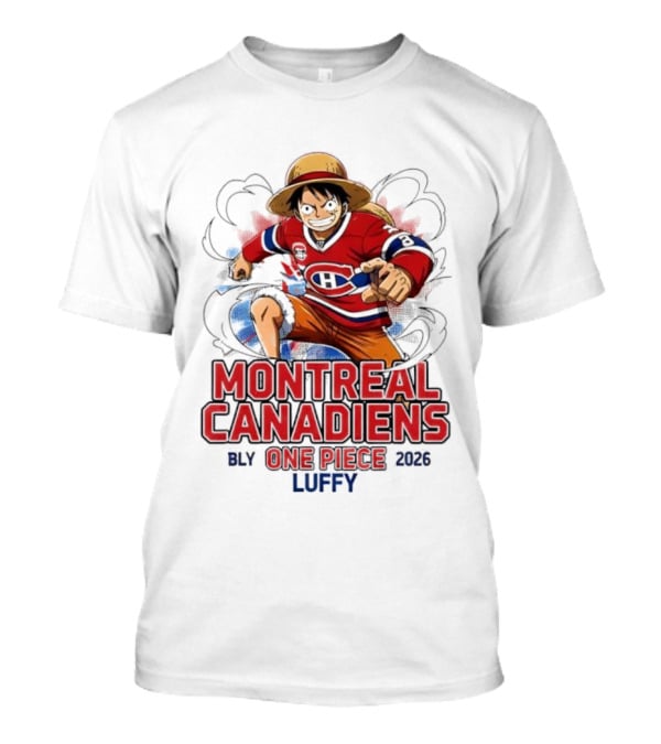 Montreal Canadiens One Piece 2026 Luffy T-Shirt