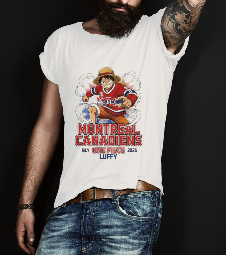 Montreal Canadiens One Piece 2026 Luffy T-Shirt