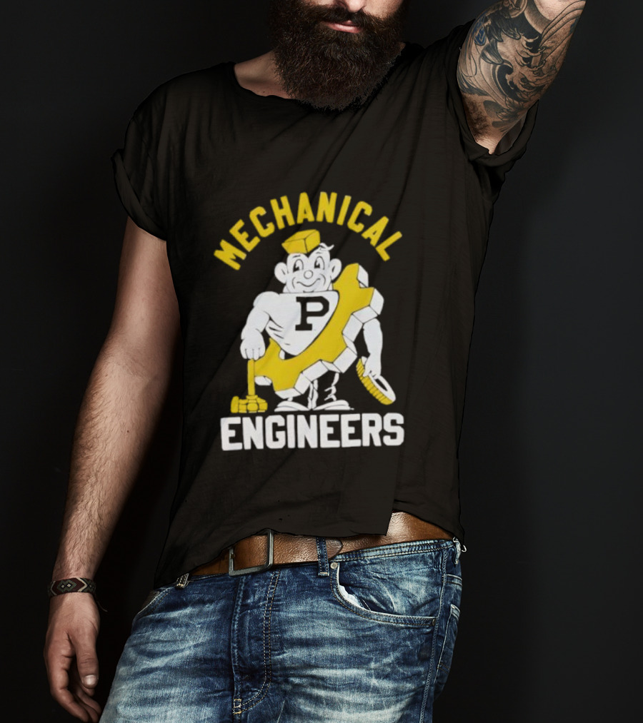 Purdue Mechanical Engineers Mascot With Wrench And Gear T-Shirt