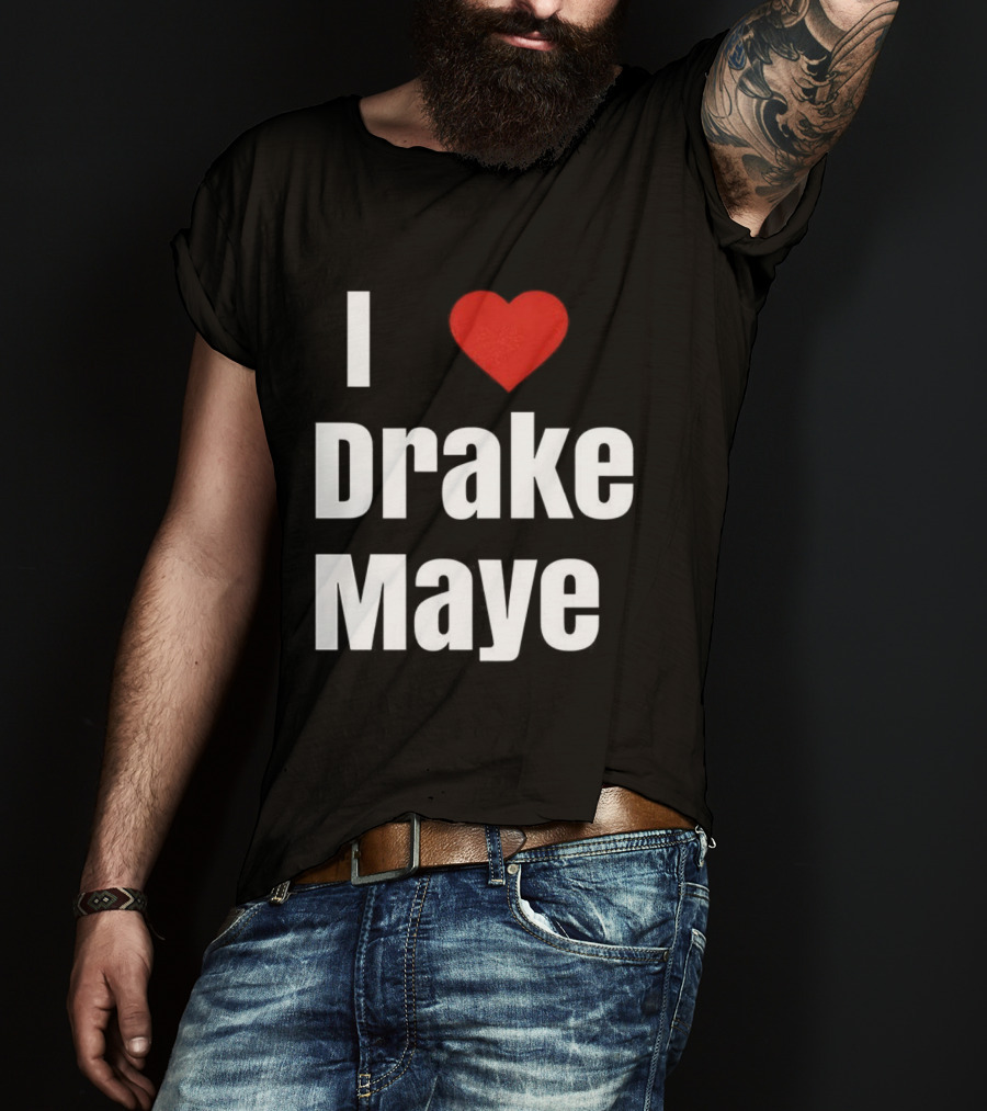 I Love Drake Maye Heart Football Lover New England Patriots T-Shirt